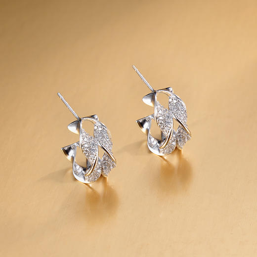 子佩集S925银【一生牵绊】耳钉纯银【EL070382】时尚半环2501 商品图3