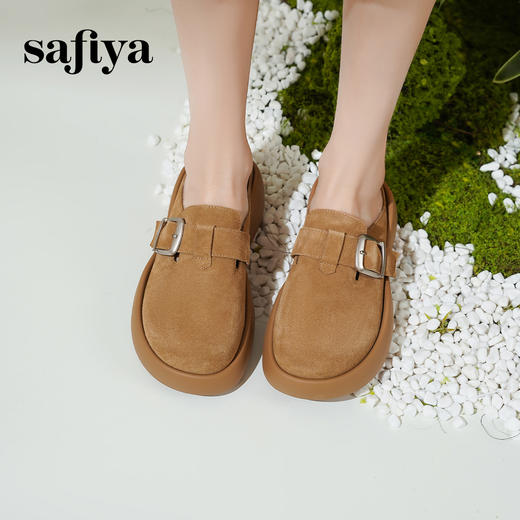 Safiya/索菲娅2025咖啡庄园复古软底休闲外穿舒适勃肯凉拖SFD1110404 商品图5