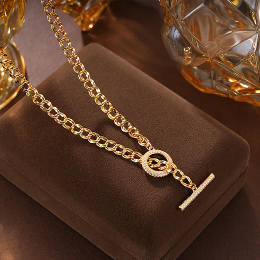 子佩集S925银【旭瑶】套链纯银【KK989P】时尚镀金项链2501 商品图3