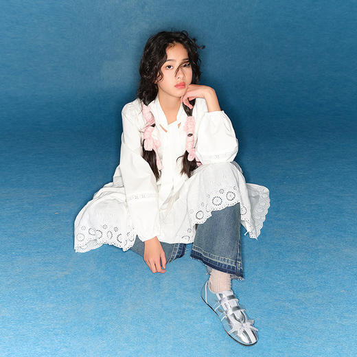 笛莎Deesha青少年女童连衣裙2025春季女童棉布连衣裙 商品图1