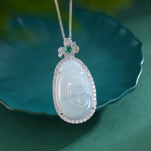 子佩集S925银【涟漪之沁】吊坠纯银【DZ018293】白玉髓(不含链)2501 商品图3