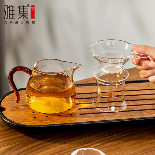 雅集茶具容天公道杯320ml琥珀把套装（带清透茶滤网） 商品图3