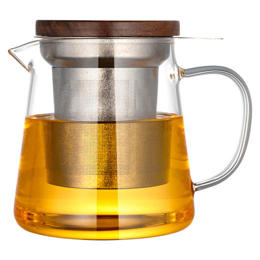 雅集玻璃壶璃山壶550ml（钛茶隔木盖款） 商品图0