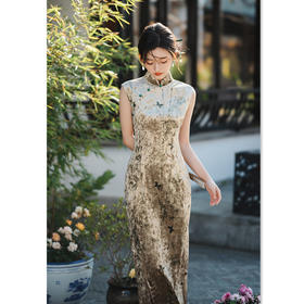 GX现代时尚改良中式长款无袖旗袍2025春新款日常可穿国风旗袍