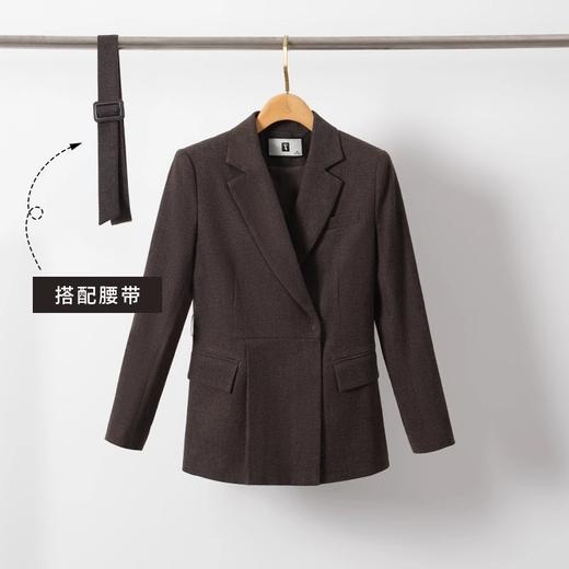 IWY/长袖西装套装冬季新款棕色西服外套修身立体剪裁职业装 24CP659 商品图1