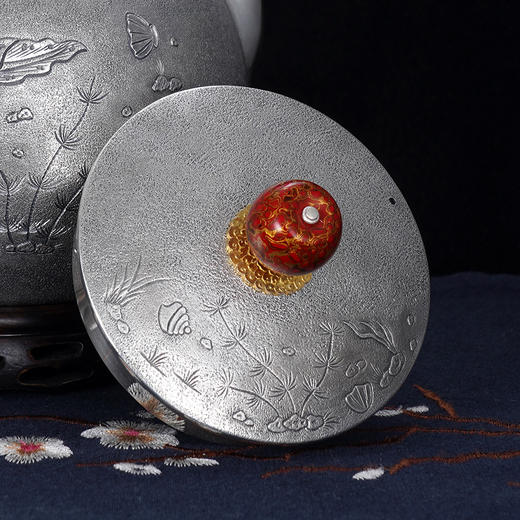 子佩集S990银【海阔鱼跃】纯银套装【HY008】【HY010】【HY009】提梁壶小茶壶公道杯摆件套装原创作品2501 商品图5