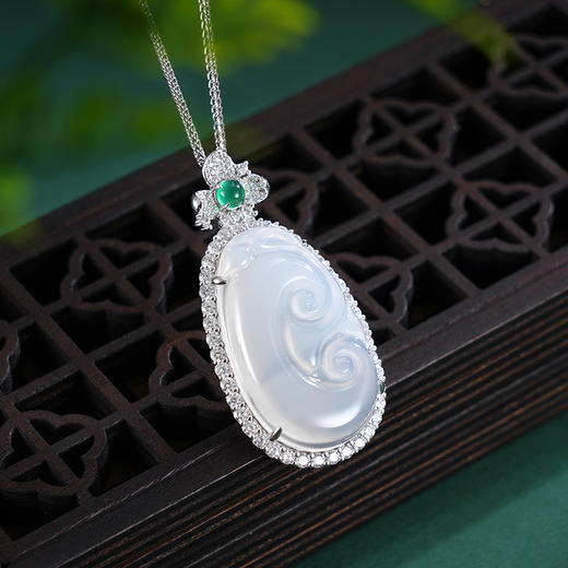 子佩集S925银【涟漪之沁】吊坠纯银【DZ018293】白玉髓(不含链)2501 商品图2