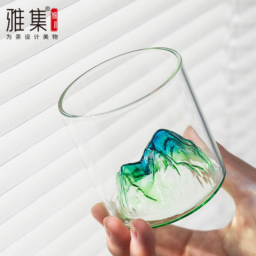 雅集组合玻璃杯观山杯170ml套装（青绿/透明各2个） 商品图3
