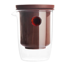 雅集汉铎紫砂快客杯套装（带快客包/2个骨瓷品茶杯）