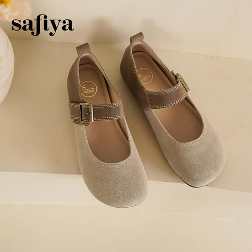 Safiya/索菲娅2025百搭软底浅口平底休闲圆头单鞋 SFD1111405 商品图0