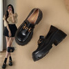 ZHR厚底乐福鞋女鞋秋季新款一脚蹬女鞋英伦风小皮鞋厚底增高 商品缩略图0