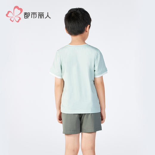 都市丽人童装无尘棉短袖套装薄凉感无尘棉亲情蜜语短袖类JHH9A3 商品图5