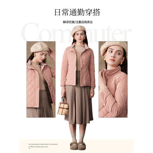 乔万尼短款收腰羽绒服简约高领保暖白鸭绒EI4T675 商品图8
