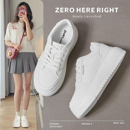ZHR则则厚底小白鞋2024秋季新款轻便透气防滑百搭运动休闲鞋子女 商品图6