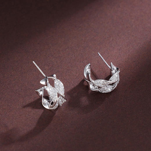子佩集S925银【一生牵绊】耳钉纯银【EL070382】时尚半环2501 商品图2