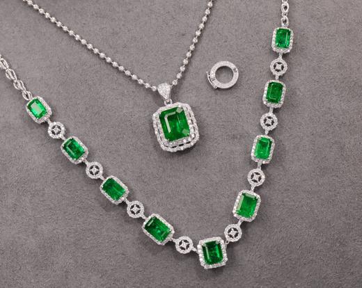 10.53ct刻面祖母绿项链 商品图0