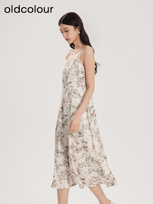 oldcolour春夏新品法式时尚气质碎花减龄吊带连衣裙女Q131006A1 商品图1