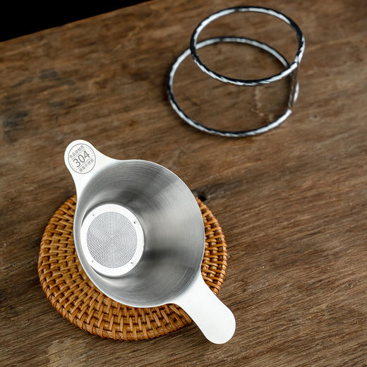 雅集茶具不锈钢双耳茶滤网7.3*12.8cm 商品图5