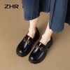 ZHR厚底乐福鞋女鞋秋季新款一脚蹬女鞋英伦风小皮鞋厚底增高 商品缩略图6