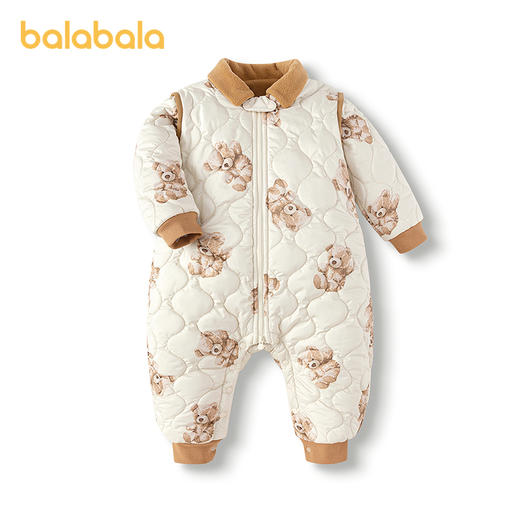 巴拉巴拉连体衣婴儿秋冬装外出加绒抱衣哈衣爬服新款保暖萌趣 商品图4