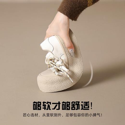 ZHR则则厚底双鞋带休闲鞋软底耐磨女鞋松糕底2024秋ins百搭休闲鞋 商品图4