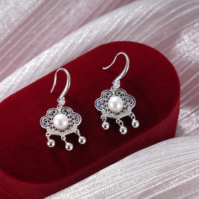 子佩集S925银珍珠耳环纯银【EL040212】珍珠锁2501