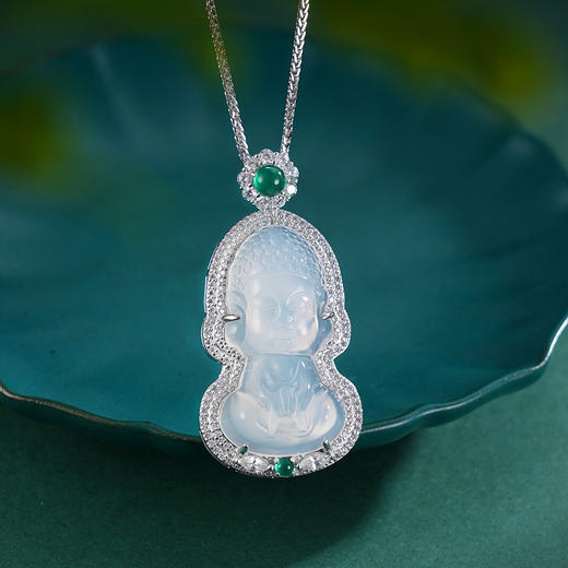 子佩集S925银【一念佛心】吊坠纯银【DZ018130】白玉髓(不含链)2501 商品图4