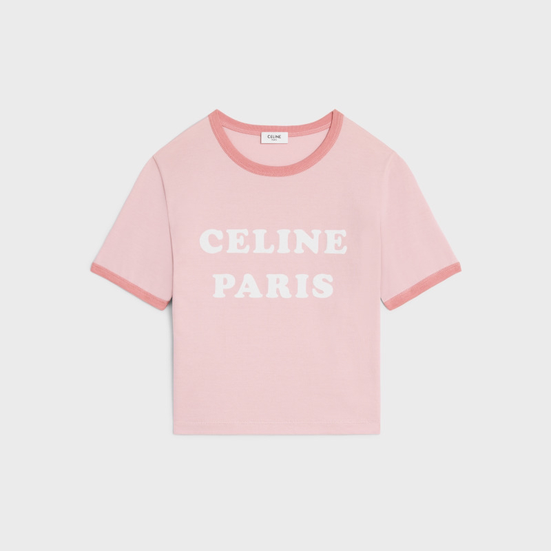 【特价】CE-T 植绒字母撞色粉T恤