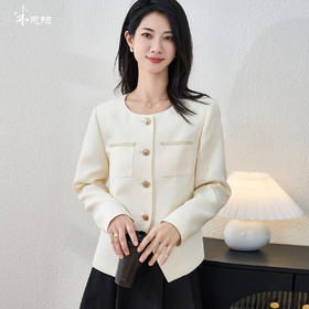 剩S/M/L/XL 米思阳2026春新品小香风外套时尚显瘦修身上衣女5M24CW3535