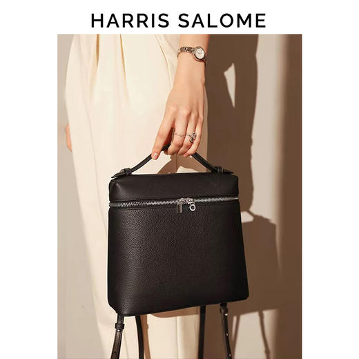 HarrisSalome 牛皮百搭饭盒包软皮小包小号单肩斜挎大号双肩背可选 商品图14
