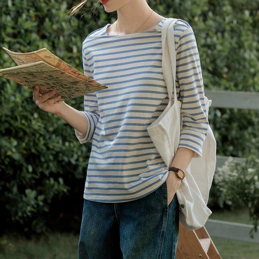 裁缝学苑AS414设计感简约七分袖一字领T恤纸样女春新款上衣打版裁剪样板 商品图5