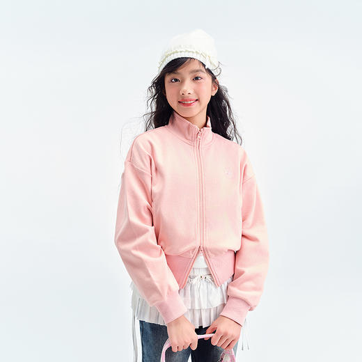 笛莎Deesha青少年女童外套2025春季女童绣花立领外套 商品图3