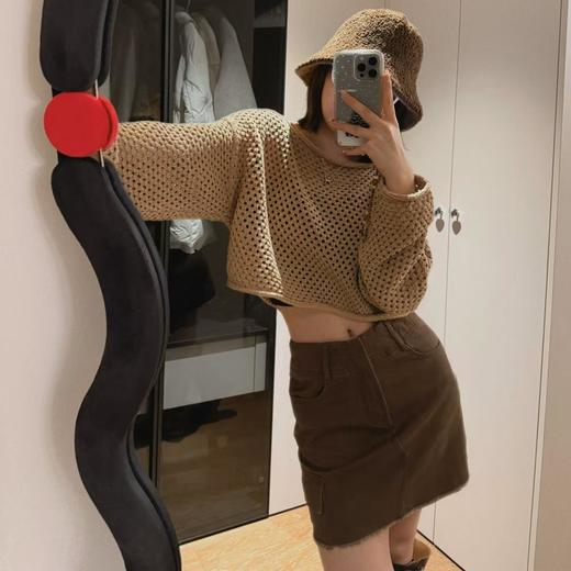 顺丰包邮52434洛诗琳新款复古美式重工洗褪毛边工装短裙865 商品图1