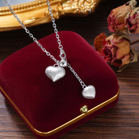 子佩集S925银【爱意联动】套链纯银【FYL-1628】时尚爱心项链2501