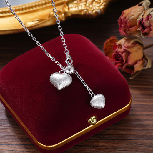子佩集S925银【爱意联动】套链纯银【FYL-1628】时尚爱心项链2501 商品图1