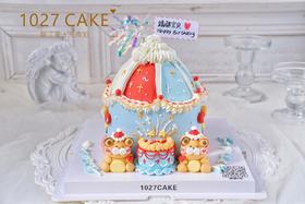 1027CAKE  | 立体小老虎  马戏团城堡  游乐园