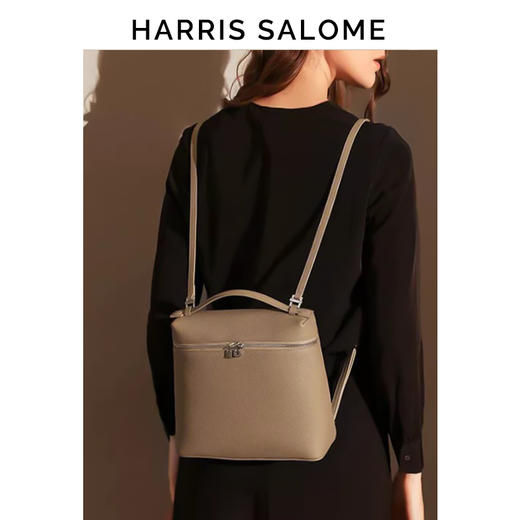HarrisSalome 牛皮百搭饭盒包软皮小包小号单肩斜挎大号双肩背可选 商品图12