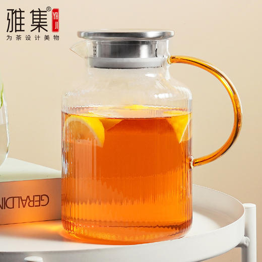 雅集玻璃壶棱影冷水壶1700ml（琥珀把） 商品图1