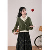 鹿向南「绿隐藏蝶」新中式假两件慵懒风毛衣秋冬针织衫&半身裙 商品缩略图1