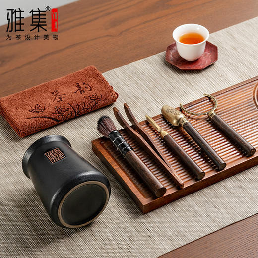 雅集茶具粗陶茶道六君子（黑色） 商品图3