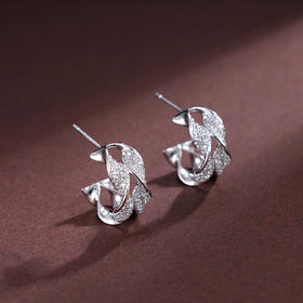 子佩集S925银【一生牵绊】耳钉纯银【EL070382】时尚半环2501