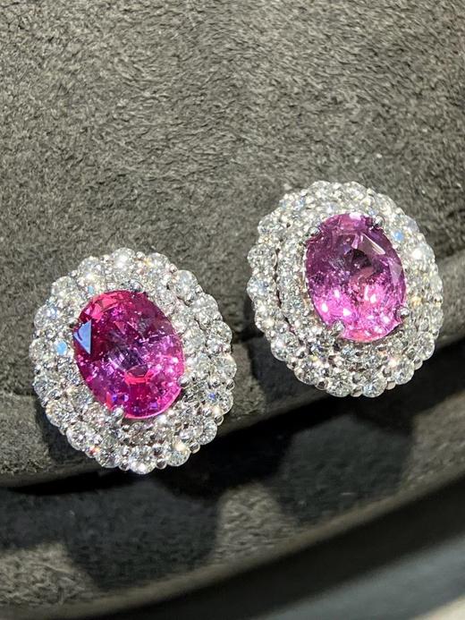 2.22ct刻面紫蓝宝耳钉 商品图0