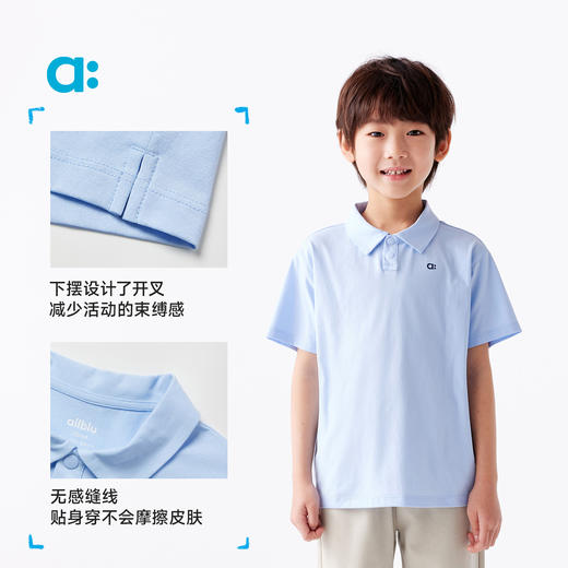 【春Vol.2】allblu幼岚【宣纸速干】儿童T恤男童25春新款POLO领短袖柔软舒适ZY 商品图4