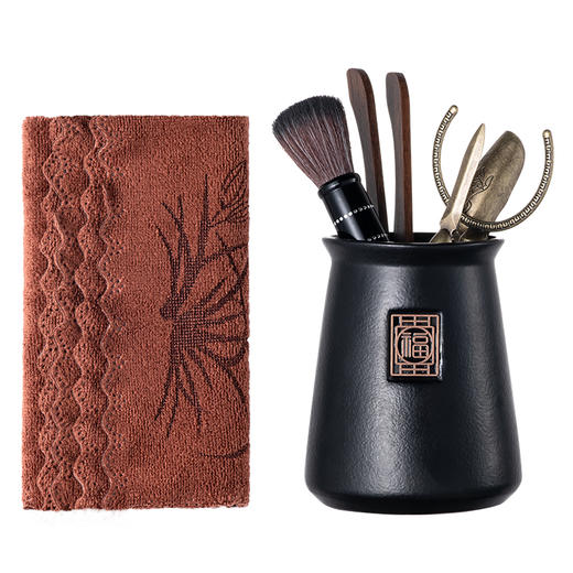 雅集茶具粗陶茶道六君子（黑色） 商品图0