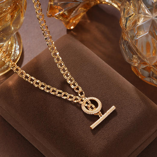 子佩集S925银【旭瑶】套链纯银【KK989P】时尚镀金项链2501 商品图1