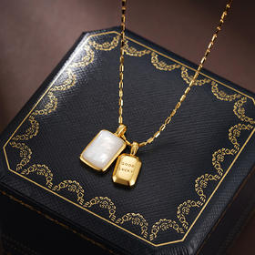 子佩集S925银【幸运缘】项链纯银【AE00023】原创2镀金白贝母2501