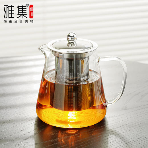 雅集玻璃壶璃山壶550ml（压嘴-不锈钢款） 商品图1