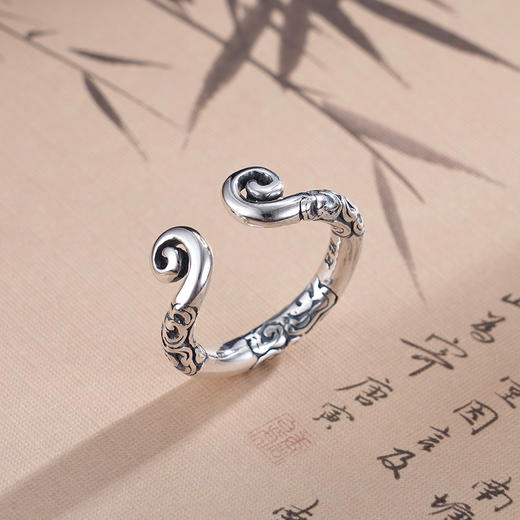 子佩集S990银【祥云金箍】戒指纯银悟空【YFJZ019】仿古2501 商品图1