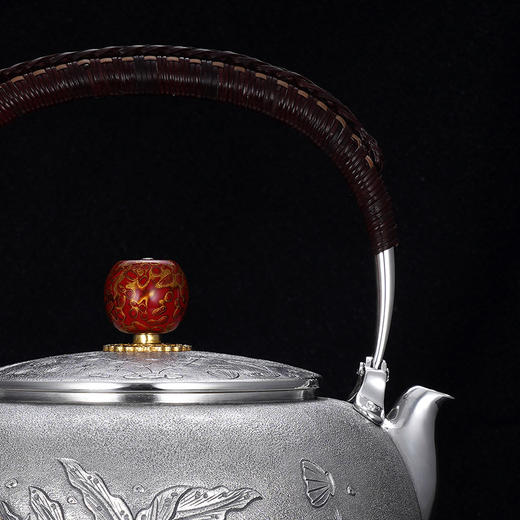 子佩集S990银【海阔鱼跃】纯银套装【HY008】【HY010】【HY009】提梁壶小茶壶公道杯摆件套装原创作品2501 商品图4