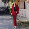 IWY/伦巴红主持人正装红色高级感西装外套女职业套装气质御姐工作服西服CP1877 商品缩略图2